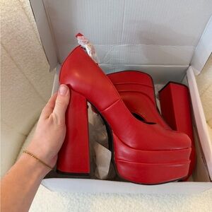 Chic Red Platform Heels
